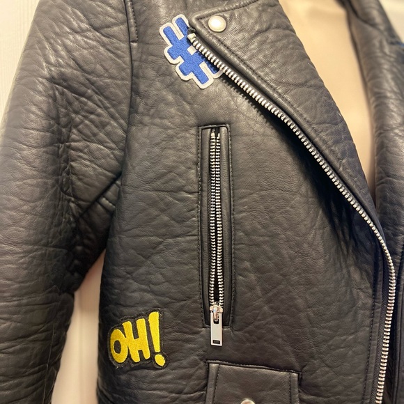 Faux Leather letter patch Moto Jacket. - Picture 3 of 6